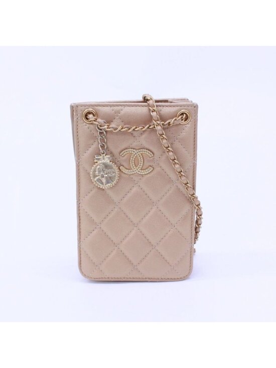Chanel Handbags - Chanel Chain Shoulder Bag Leather Beige